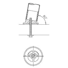 Anthrazit Design Rohr 38,1 mm Rohrbefestigungshlse 80