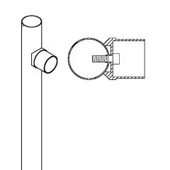 Edelstahl Design Rohradapter 38,1 mm auf 38,1 mm