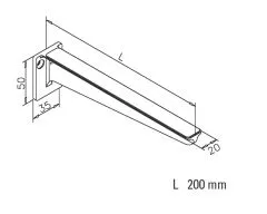 Edelstahl Design Glasplattentrger Lnge 200 mm