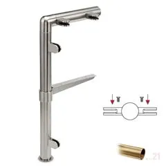 Hustenschutz Pfosten 20-131-38 mitte - Rohr  38.1 mm - Messing matt Optik