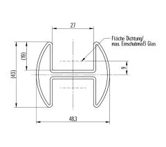 Edelstahl Doppelnutrohr - 43x48,3mm - Zuschnitt