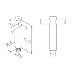 Edelstahl Design MiniRail Mittelsttze 11611 fr Stab 10mm