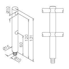 Edelstahl Design MiniRail Mittelsttze 11661 fr Stab 10mm