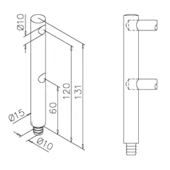 Edelstahl Design MiniRail Endsttze 11651 fr Stab 10mm