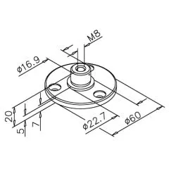Anthrazit Design Innenflansch fr Rohr 25,4 mm