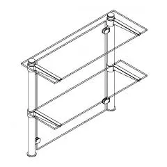 Anthrazit Design Glasbodentrger Lnge 200 mm fr Rohr  25.4 mm