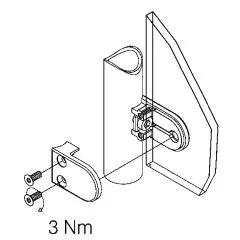 Crom Design Glasklemme 27 - Rohr 25,4 mm - Glas 6-8,76 mm