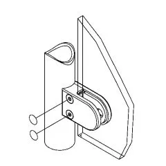 Crom Design Glasklemme 27 - Rohr 25,4 mm - Glas 6-8,76 mm