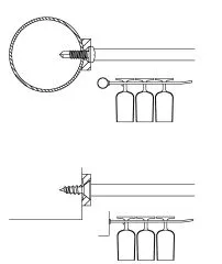 Edelstahl Design Glserhalter 6-fach - 300 mm