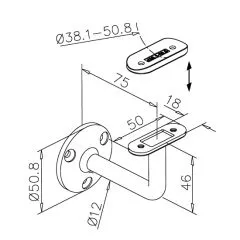Edelstahl Design Handlauftrger glatt & Rohr Schraubmontage