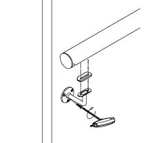 Edelstahl Design Handlauftrger glatt & Rohr Schraubmontage