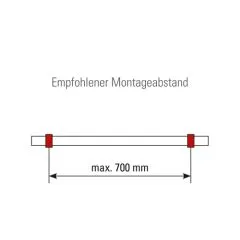 Edelstahl Design Handlauftrger glatt & Rohr Schraubmontage