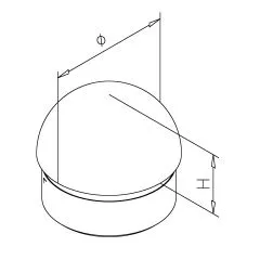 Endkappe halbrund fr Rohr 25,4 mm Edelstahl Design