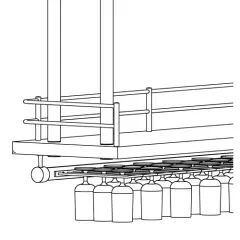 Anthrazit Design Glserhalter 6-fach - 300 mm