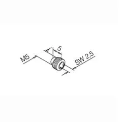 Anthrazit Design Madenschraube M 5x5 - 10 Stck