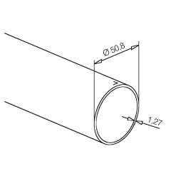 Messing Design Rohr 50,8mm - Zuschnitt nach Wunsch