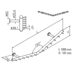 Wurstgehnge 20-7130-100 - Rohr  38.1 mm - Anthrazit Design - 1.000 mm