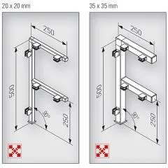 Hustenschutz Pfosten 20x20 - 20-13320 mitte - Edelstahl matt Design